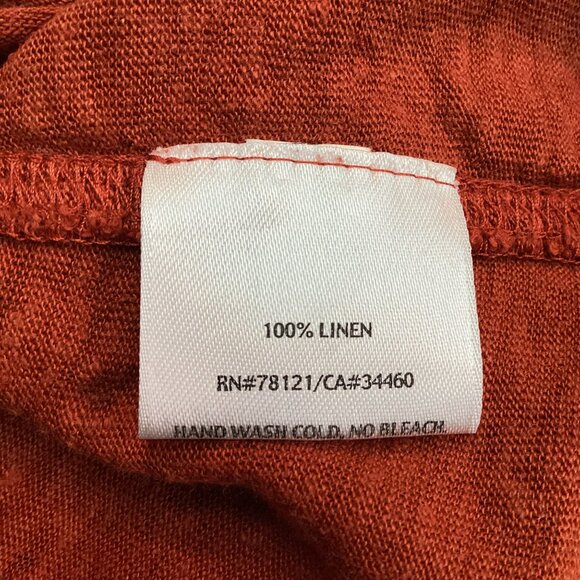 Eileen Fisher A-Line Dress Sleeveless Linen Tank Womens Large Rust Orange - Picture 8 of 9